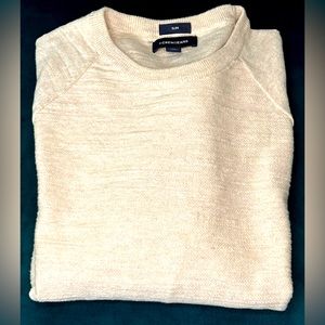J.CREW mens crewneck sweater. Cream. Medium.
